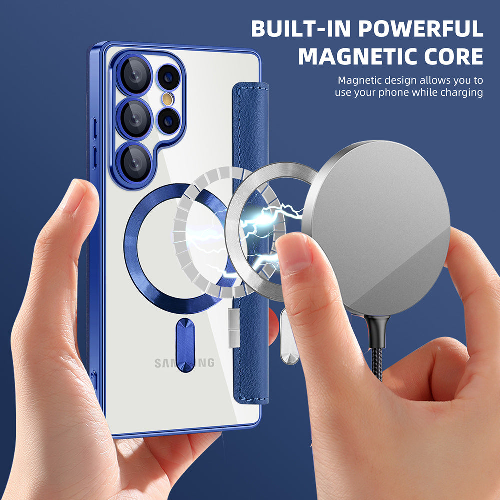 Husa de protectie Techsuit SmartMag Book compatibil cu Samsung Galaxy S25 Ultra, Albastru