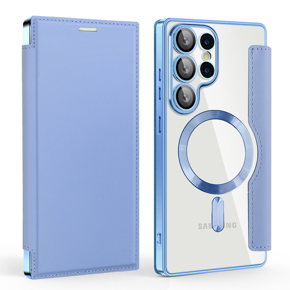 Husa de protectie Techsuit SmartMag Book compatibil cu Samsung Galaxy S25 Ultra, Albastru Deschis