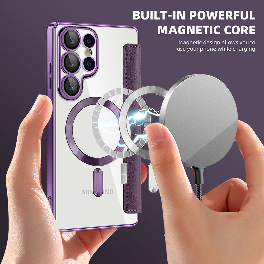 Husa de protectie Techsuit SmartMag Book compatibil cu Samsung Galaxy S25 Ultra, Mov