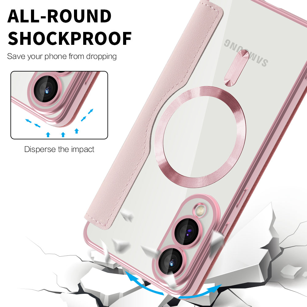Husa de protectie Techsuit SmartMag Book compatibil cu Samsung Galaxy S25 Edge, Roz