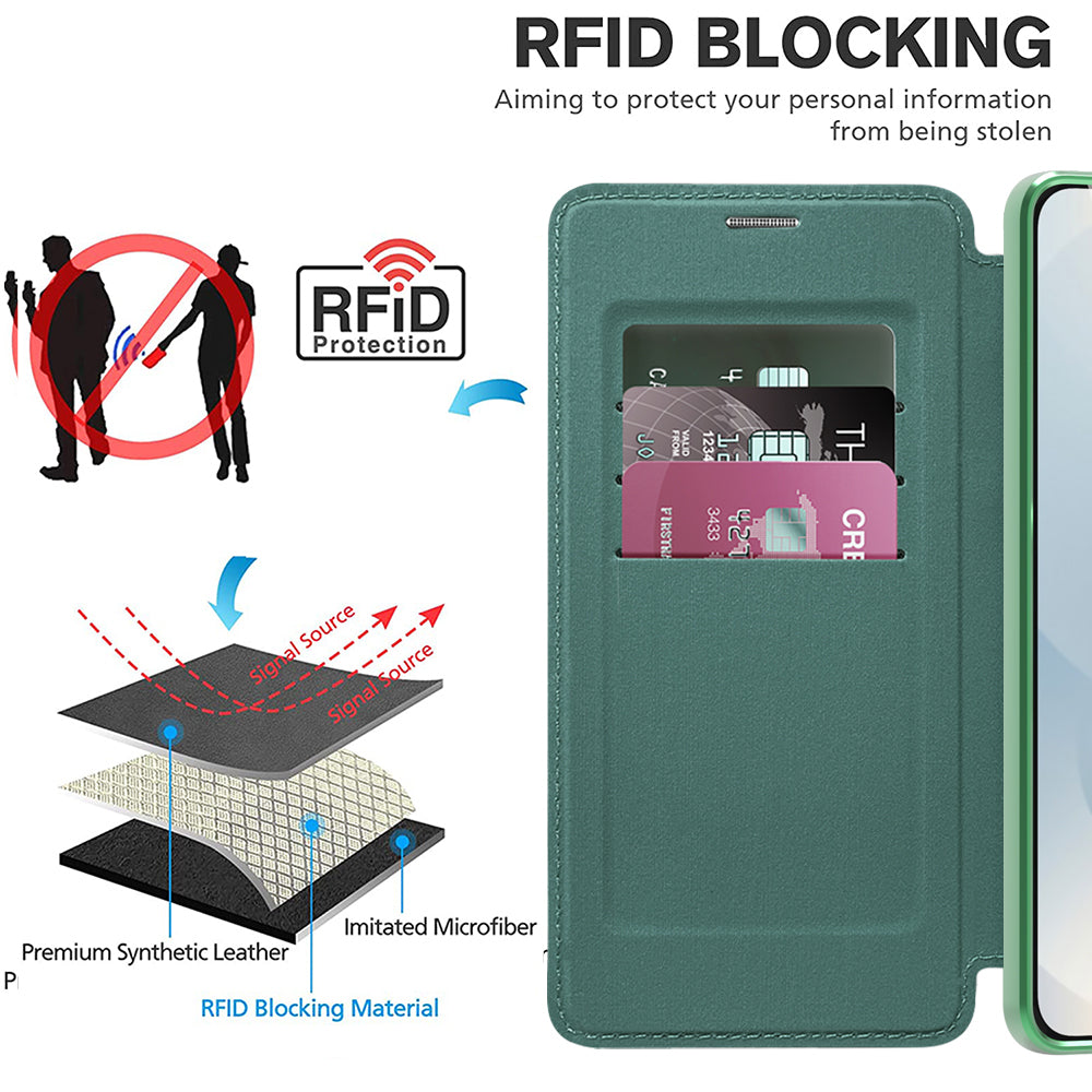 Husa de protectie Techsuit SmartMag Book compatibil cu Samsung Galaxy S25 Edge, Verde