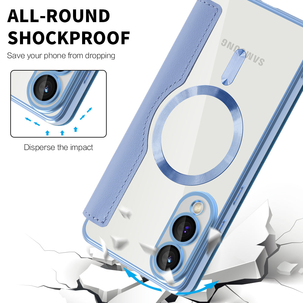 Husa de protectie Techsuit SmartMag Book compatibil cu Samsung Galaxy S25 Edge, Albastru Deschis