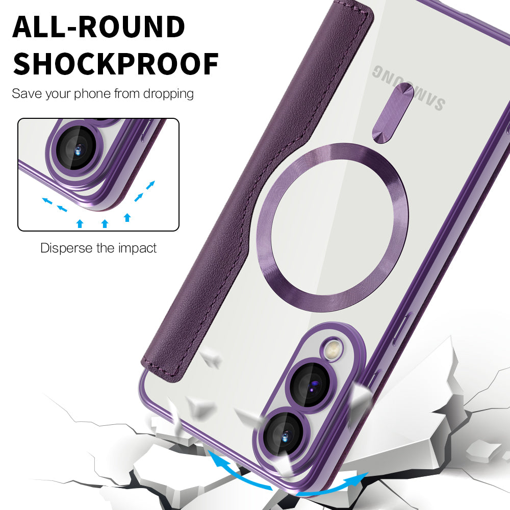 Husa de protectie Techsuit SmartMag Book compatibil cu Samsung Galaxy S25 Edge, Mov