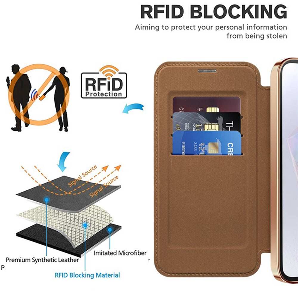 Husa de protectie Techsuit SmartMag Book compatibil cu Samsung Galaxy A35 5G, Maro