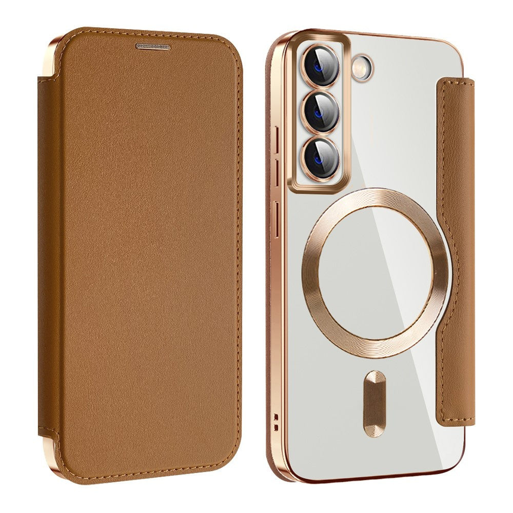 Husa de protectie Techsuit SmartMag Book compatibil cu Samsung Galaxy S22 5G, Maro
