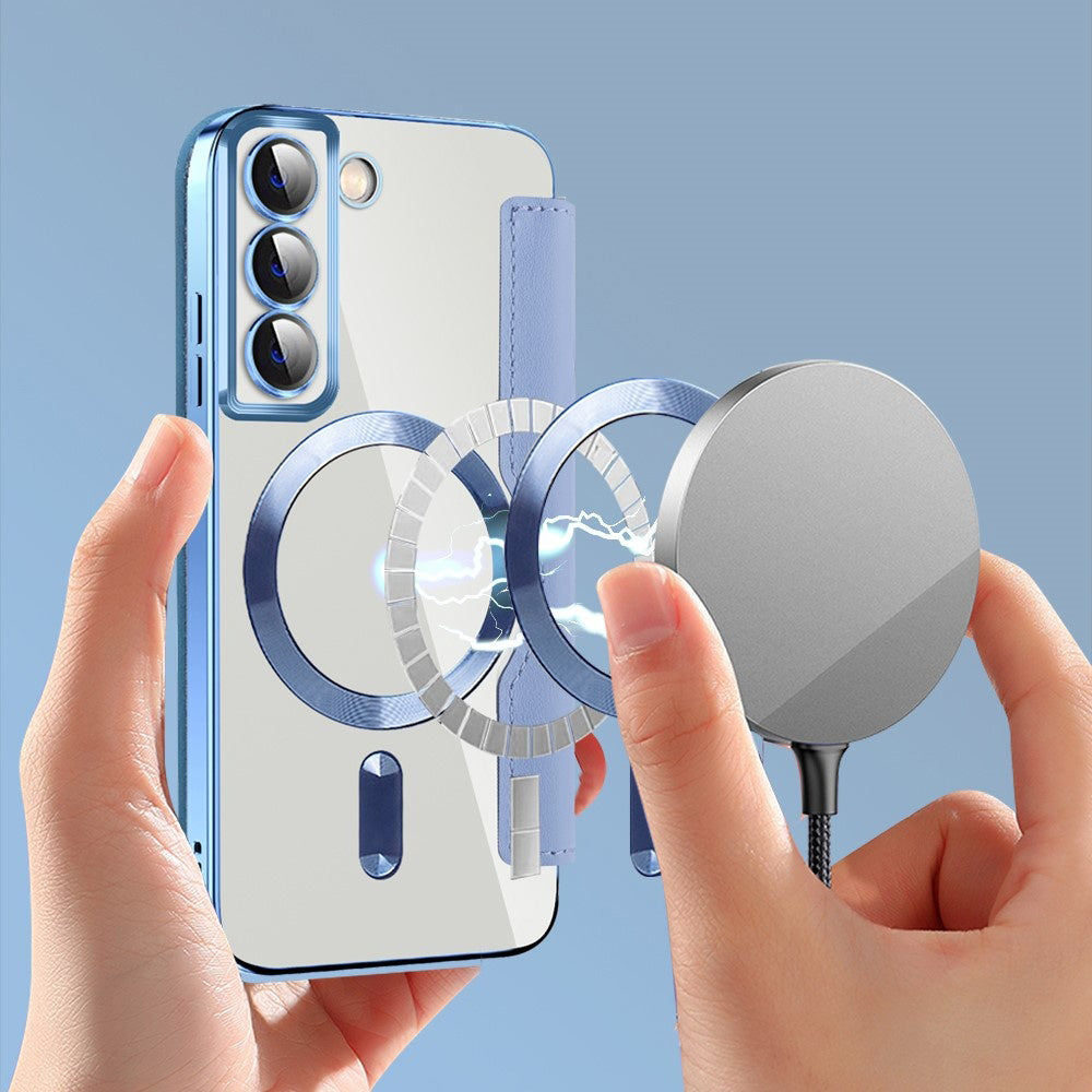 Husa de protectie Techsuit SmartMag Book compatibil cu Samsung Galaxy S22 5G, Albastru Deschis