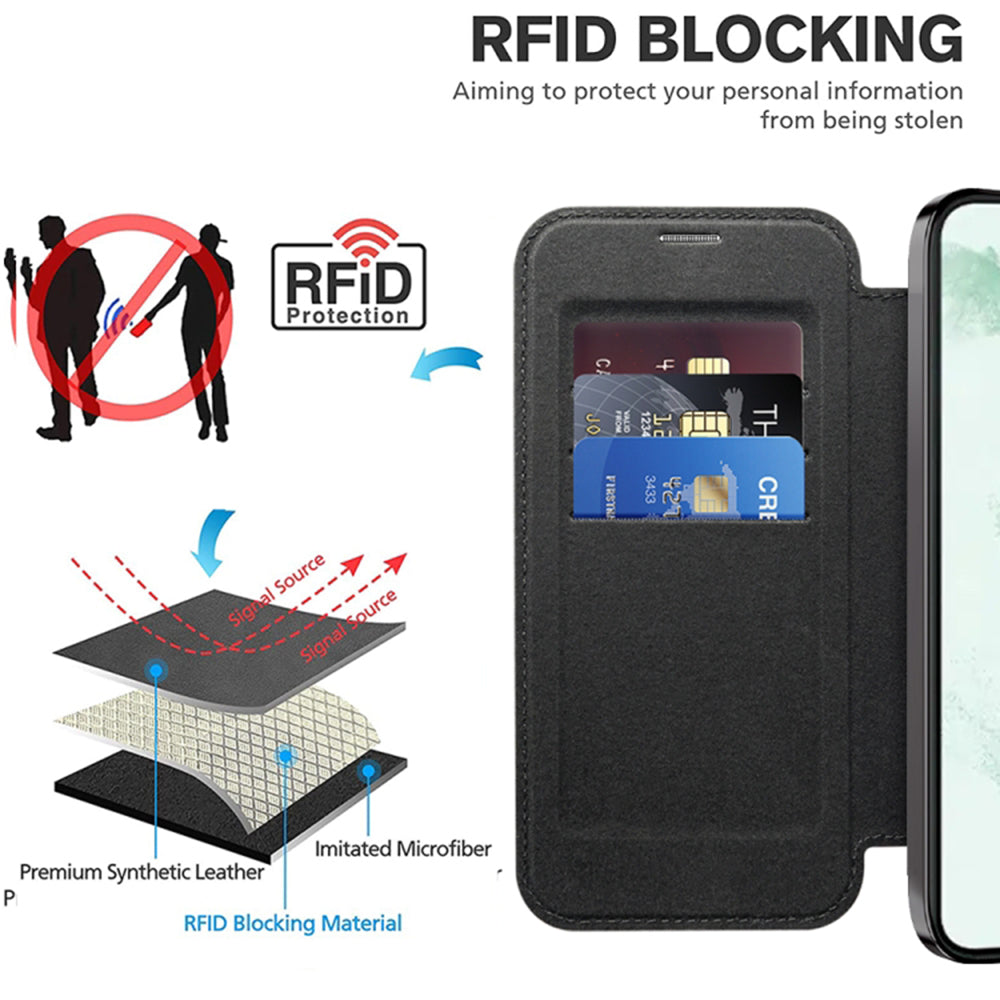 Husa de protectie Techsuit SmartMag Book compatibil cu Samsung Galaxy S22 Plus 5G, Negru