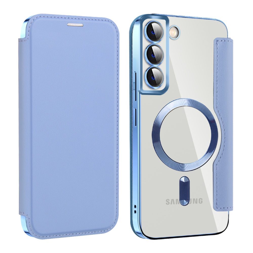 Husa de protectie Techsuit SmartMag Book compatibil cu Samsung Galaxy S22 Plus 5G, Albastru Deschis