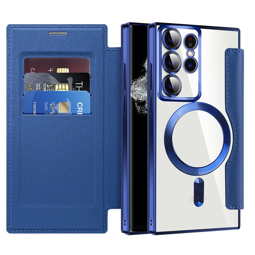 Husa de protectie Techsuit SmartMag Book compatibil cu Samsung Galaxy S22 Ultra 5G, Albastru