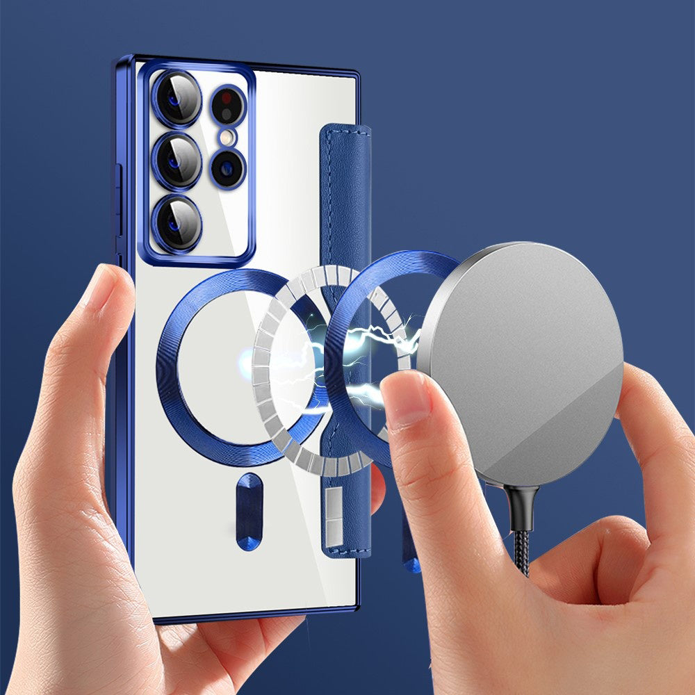Husa de protectie Techsuit SmartMag Book compatibil cu Samsung Galaxy S22 Ultra 5G, Albastru