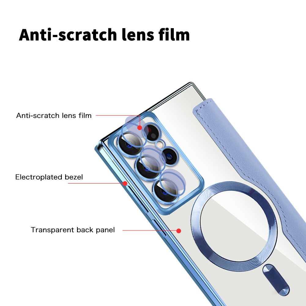Husa de protectie Techsuit SmartMag Book compatibil cu Samsung Galaxy S22 Ultra 5G, Albastru Deschis
