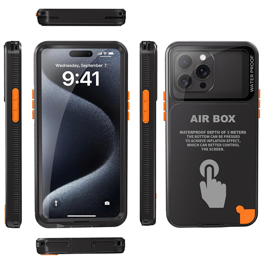 ShellBox AirBox Waterproof IP68 (6.7 inch), iPhone 12 Pro Max/13 Pro Max/14 Pro Max/ 15 Pro Max/16 Pro Max/15+/16+, Negru