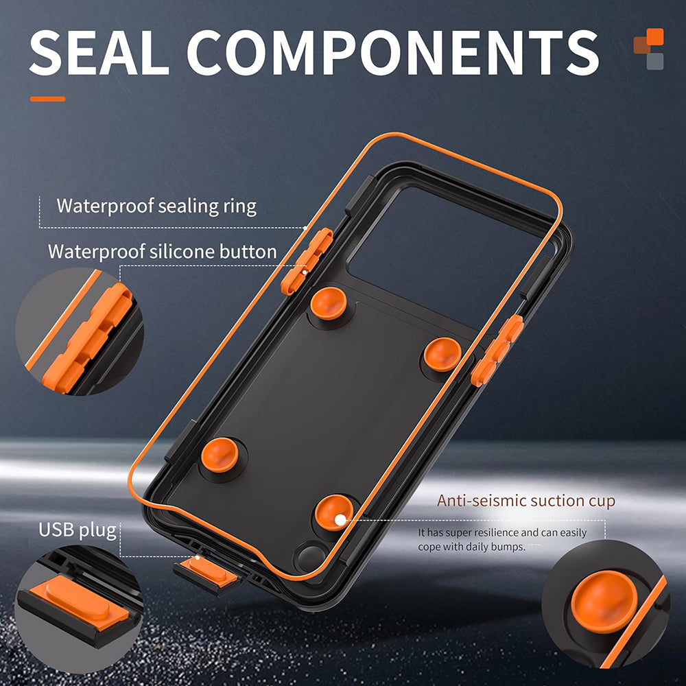 ShellBox AirBox Waterproof IP68 Case (6.1 inch), iPhone 12/12 Pro/13/13 Pro/14/14 pro/15/15 Pro/16, Negru