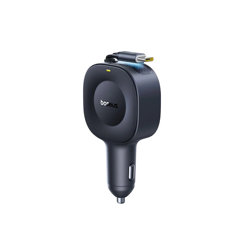 Incarcator Baseus Car PrimeTrip VR2 (C0206400), Type-C, with Retractable Type-C Cable, 30W, 80cm, Negru