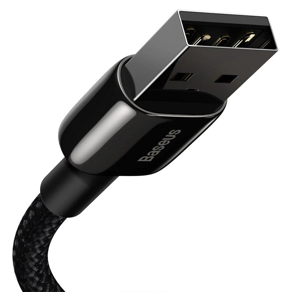 Cablu Baseus Tungsten Gold (CALWJ-A01), USB-A to Lightning, 2.4A, 480Mbps, 20W, 2m, Negru