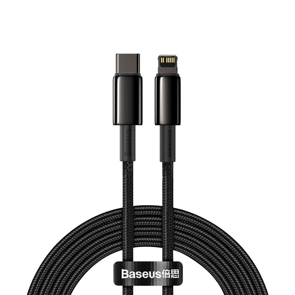 Cablu Type-C la Lightning, 20W, 1m - Baseus Tungsten Gold (CATLWJ-01) - Black
