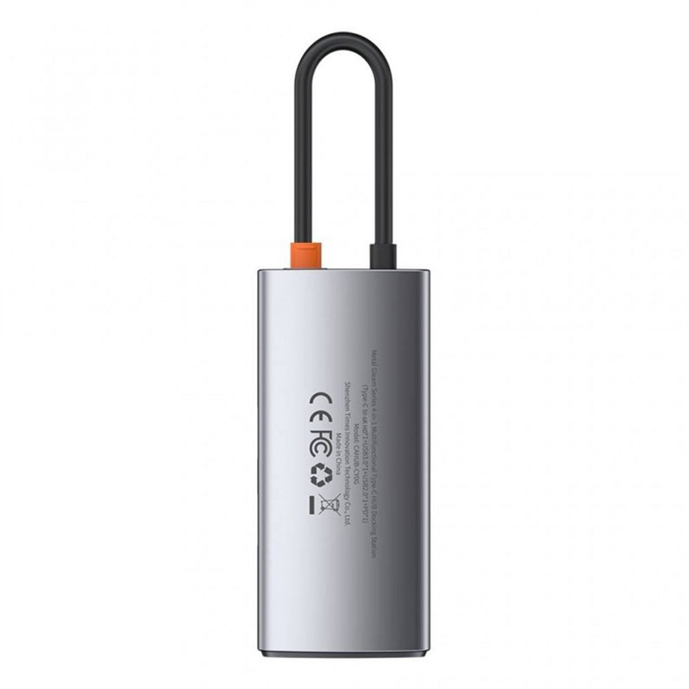 Hub/Dock Baseus Docking Station Metal Glam (CAHUB-CY0G), Type-C to 2x USB, Type-C, HDMI, 4K@30 Hz, PD100W, Gri