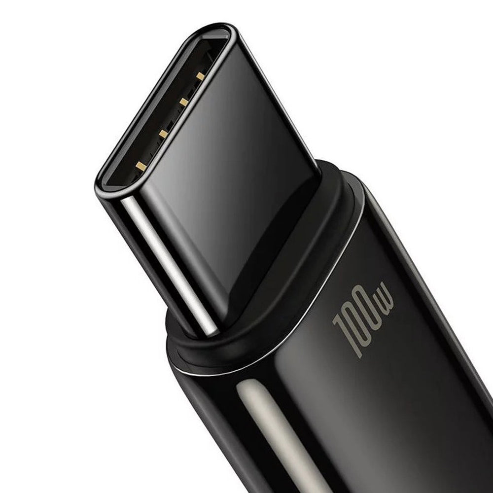 Cablu Baseus Tungsten Gold (CAWJ000001), USB to Type-C, Super Fast Charge, 100W, 480Mbps, 1m, Negru