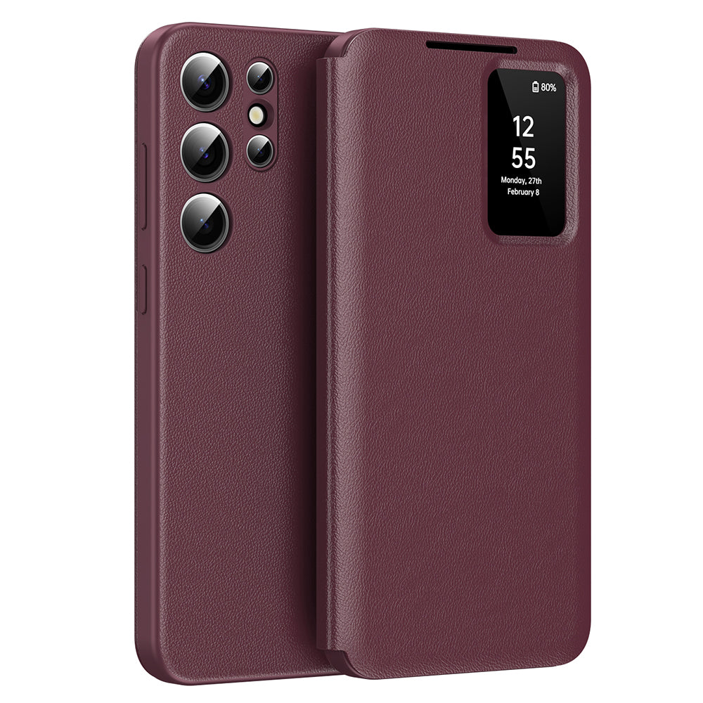 Husa de protectie Techsuit SmartView Series compatibil cu Samsung Galaxy S23 Ultra, Rosu