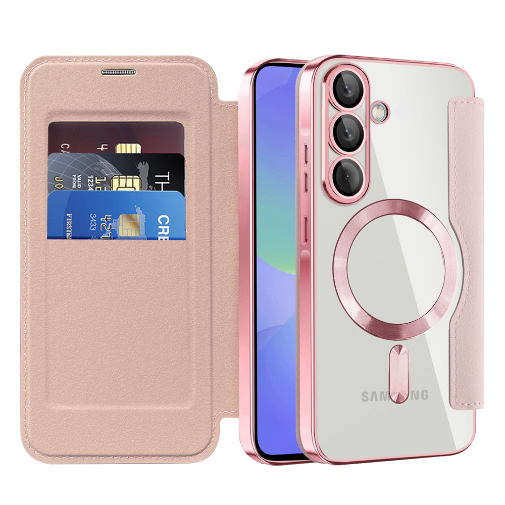 Husa de protectie Techsuit SmartMag Book compatibil cu Samsung Galaxy A36 5G, Roz