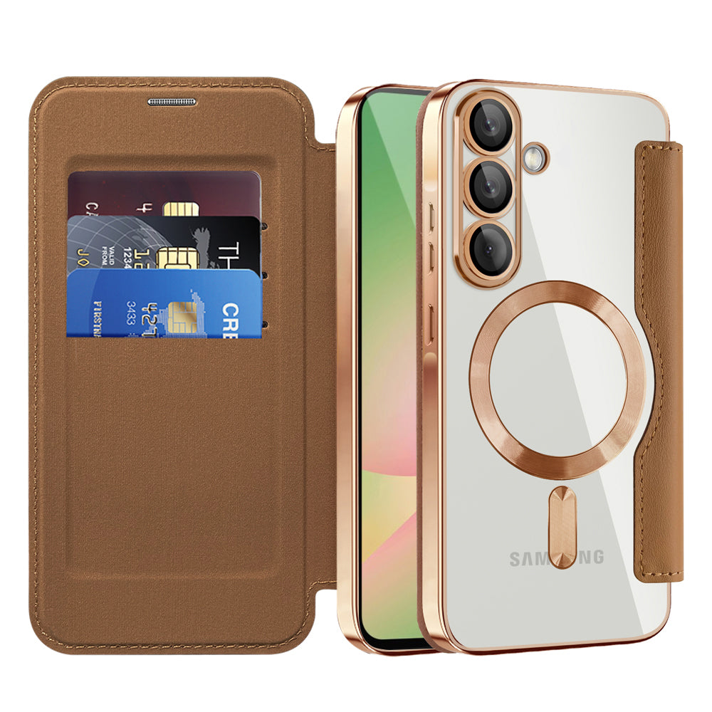 Husa de protectie Techsuit SmartMag Book compatibil cu Samsung Galaxy A56 5G, Maro