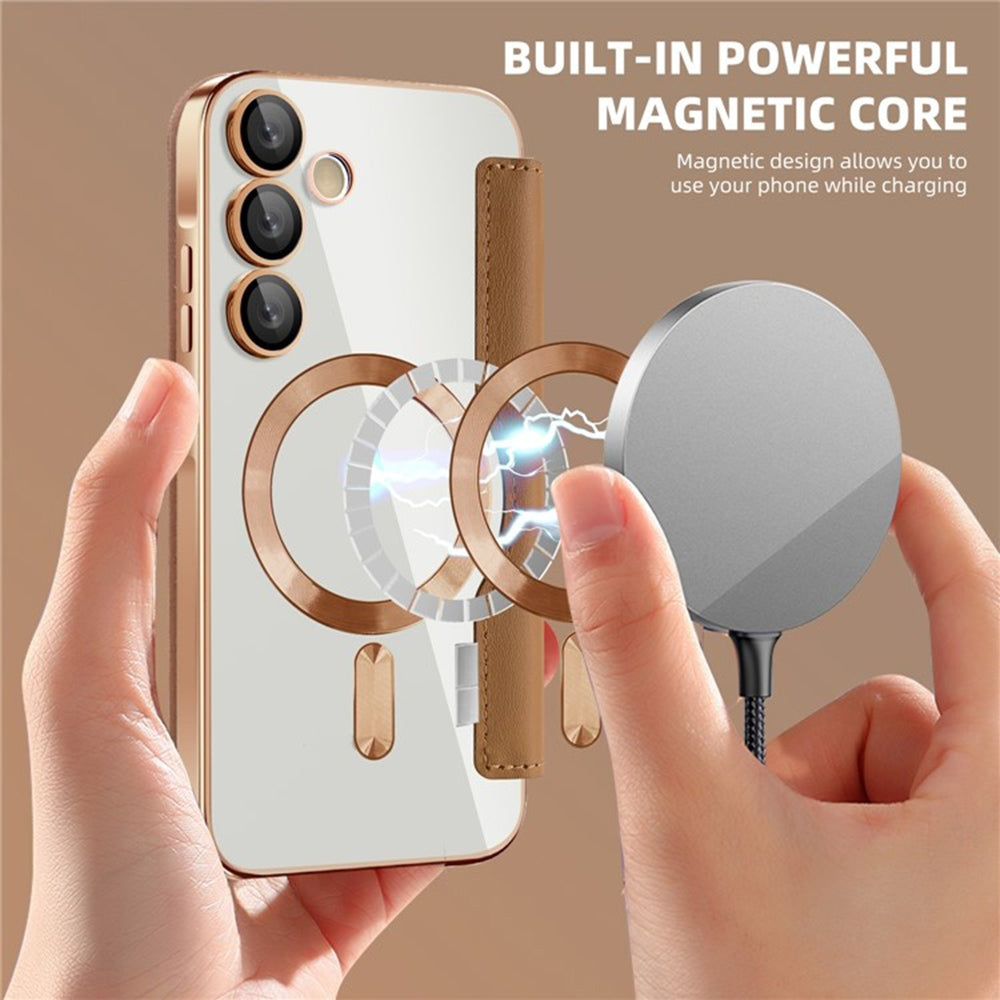 Husa de protectie Techsuit SmartMag Book compatibil cu Samsung Galaxy A55 5G, Maro