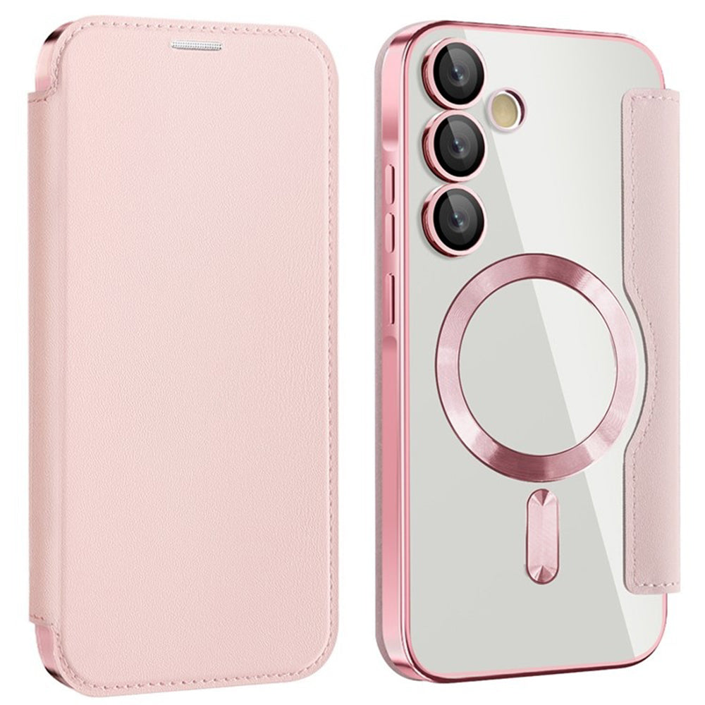 Husa de protectie Techsuit SmartMag Book compatibil cu Samsung Galaxy A55 5G, Roz