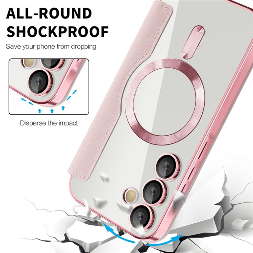 Husa de protectie Techsuit SmartMag Book compatibil cu Samsung Galaxy A55 5G, Roz
