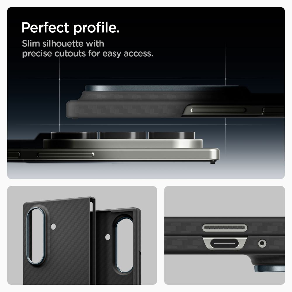 Husa de protectie Spigen Air Skin (ACS09555) compatibil cu Samsung Galaxy Z Fold7, Aramid Black