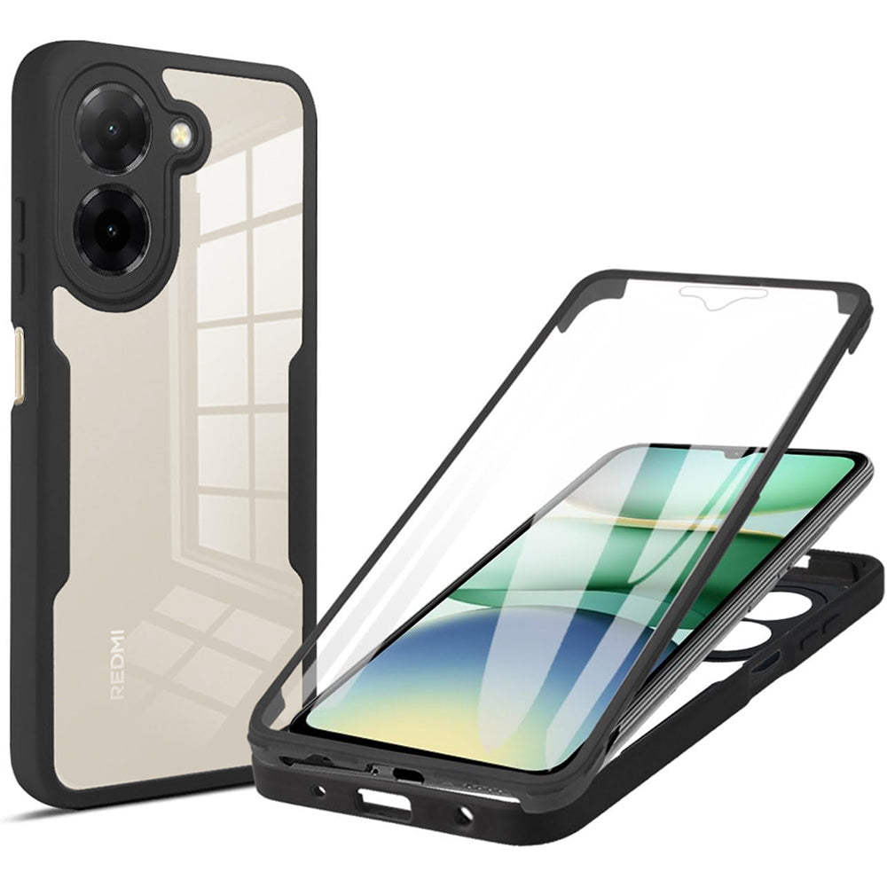 Folie de protectie Techsuit ColorVerse 360 Series + compatibil cu Xiaomi Redmi A5 4G (Regional), Negru
