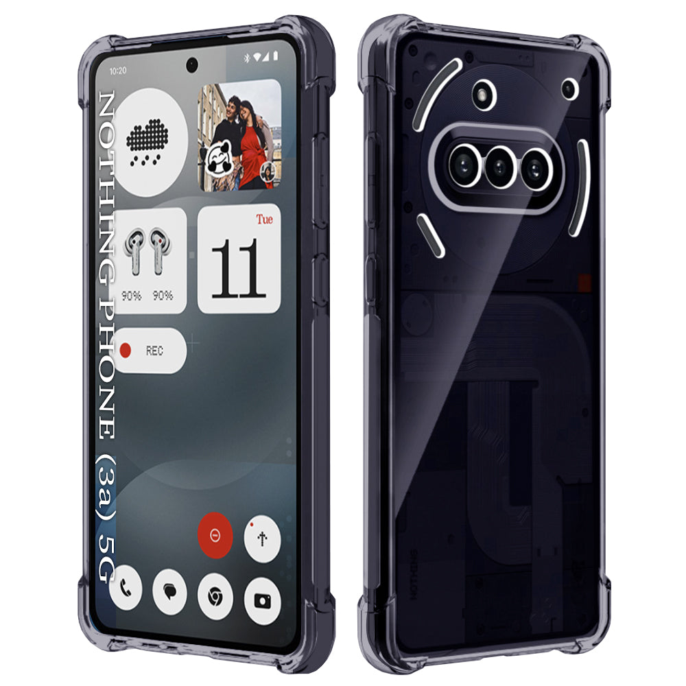 Husa de protectie Techsuit Shockproof Clear Silicone compatibil cu Nothing Phone (3a), Negru Fumuriu