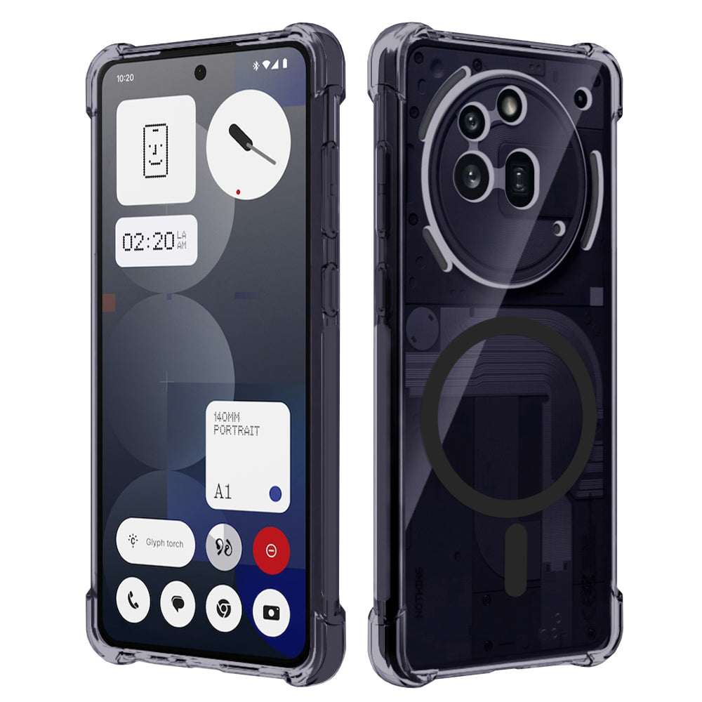 Husa de protectie Techsuit Shockproof Clear Silicone MagSafe compatibil cu Nothing Phone (3a) Pro, Negru Fumuriu