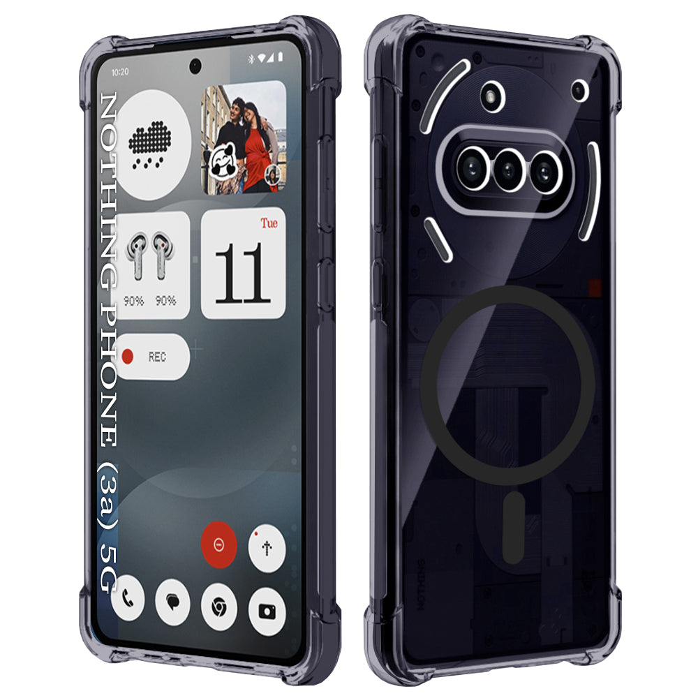 Husa de protectie Techsuit Shockproof Clear Silicone MagSafe compatibil cu Nothing Phone (3a), Negru Fumuriu