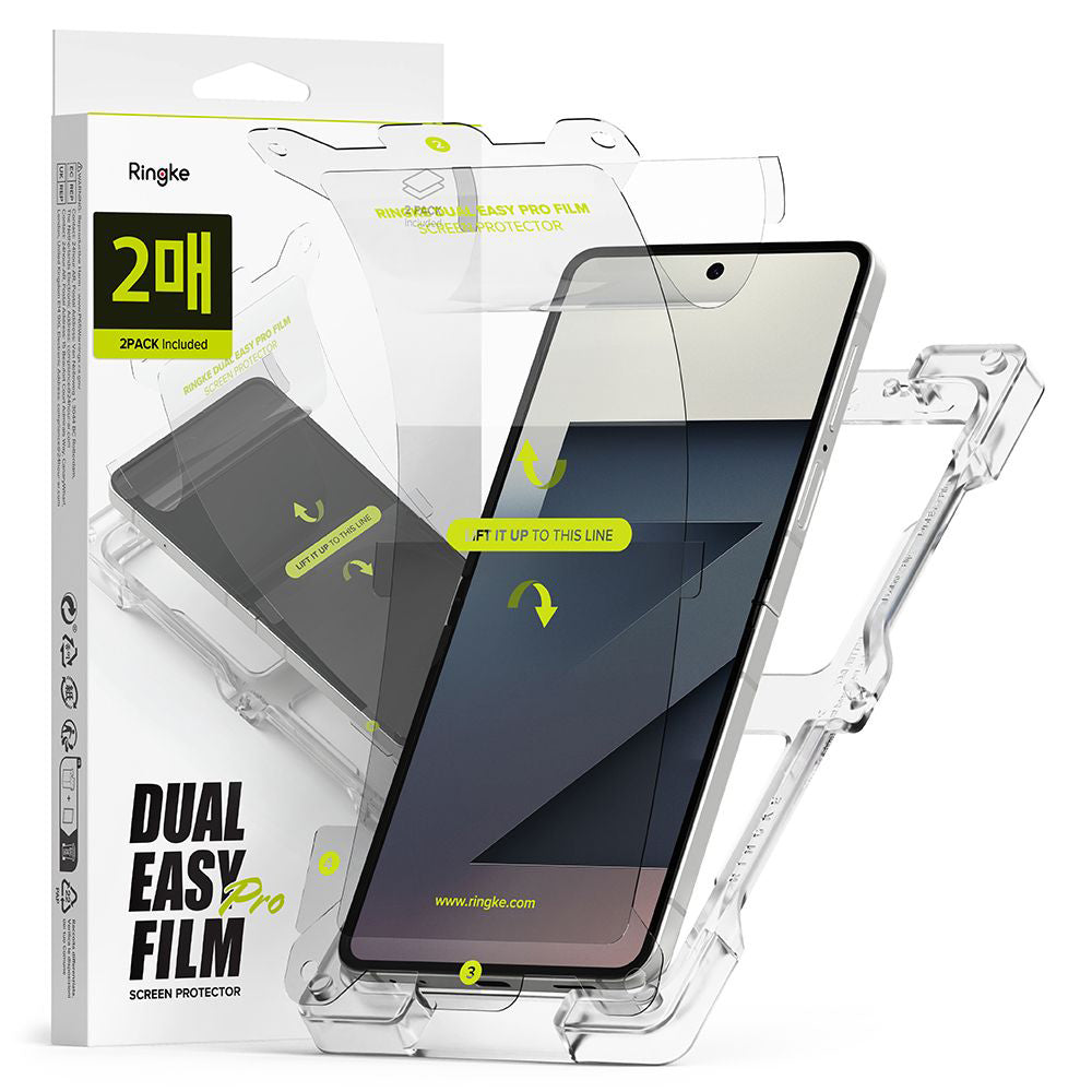 Folie de protectie Ringke Dual Easy Pro Film (set de 2) compatibil cu Samsung Galaxy Z Flip7, Transparent