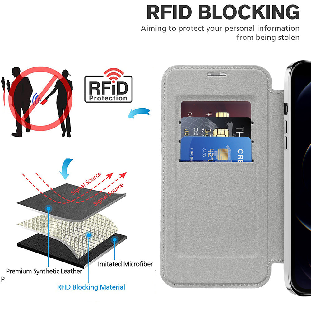 Husa de protectie Techsuit SmartMag Book compatibil cu iPhone 11 Pro Max, Gri