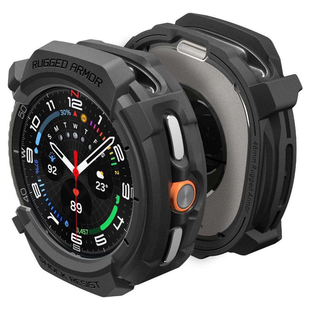 Accesoriu smartwatch Spigen Rugged Armor (ACS10012) compatibil cu Samsung Galaxy Watch8 Classic, Negru Mat