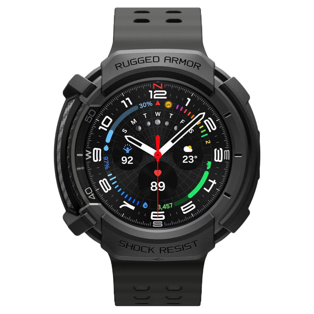 Accesoriu smartwatch Spigen Rugged Armor (ACS10012) compatibil cu Samsung Galaxy Watch8 Classic, Negru Mat