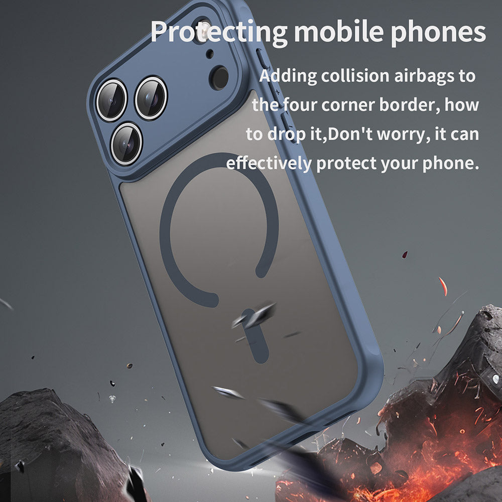 Husa de protectie Techsuit HaloFrost II MagSafe compatibil cu iPhone 17 Pro, Bleumarin