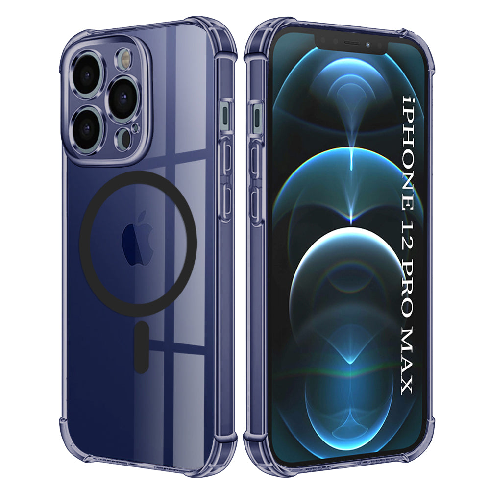 Husa de protectie Techsuit Shockproof Clear Silicone MagSafe compatibil cu iPhone 12 Pro Max, Negru Fumuriu