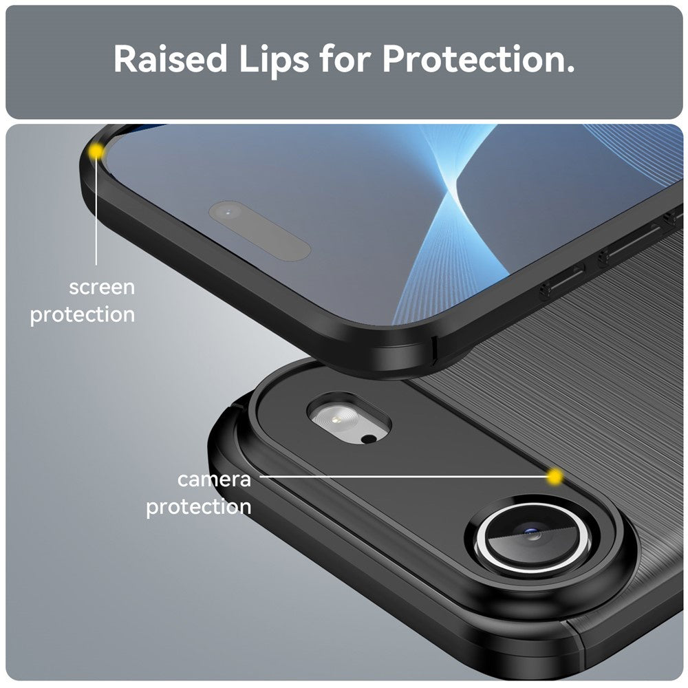 Husa de protectie Techsuit Carbon Silicone compatibil cu iPhone 17 Air, Negru