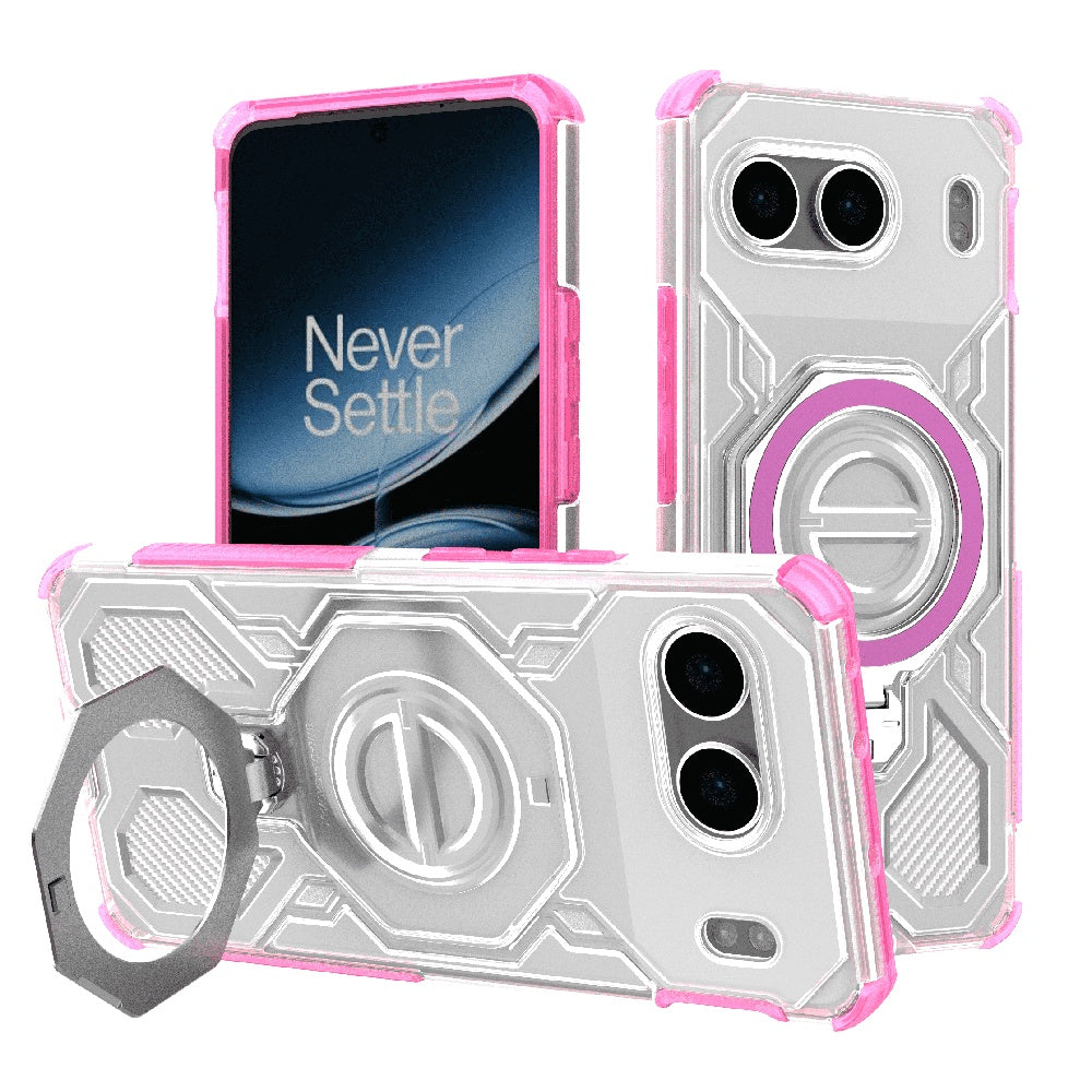 Husa de protectie Techsuit Carbon Shield PRO compatibil cu OnePlus Nord 4, Roz Transparent