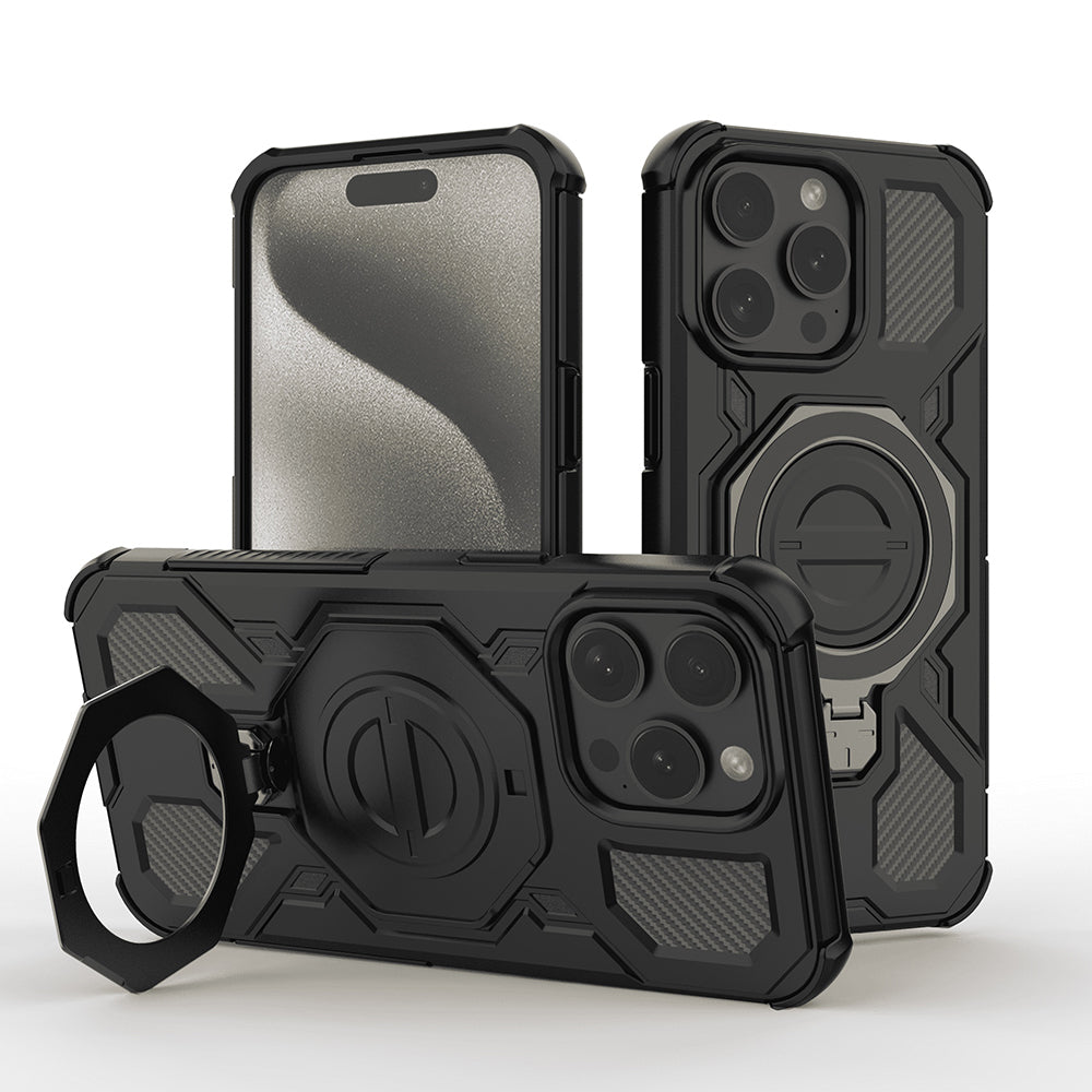 Husa de protectie Techsuit Carbon Shield PRO compatibil cu iPhone 15 Pro, Negru