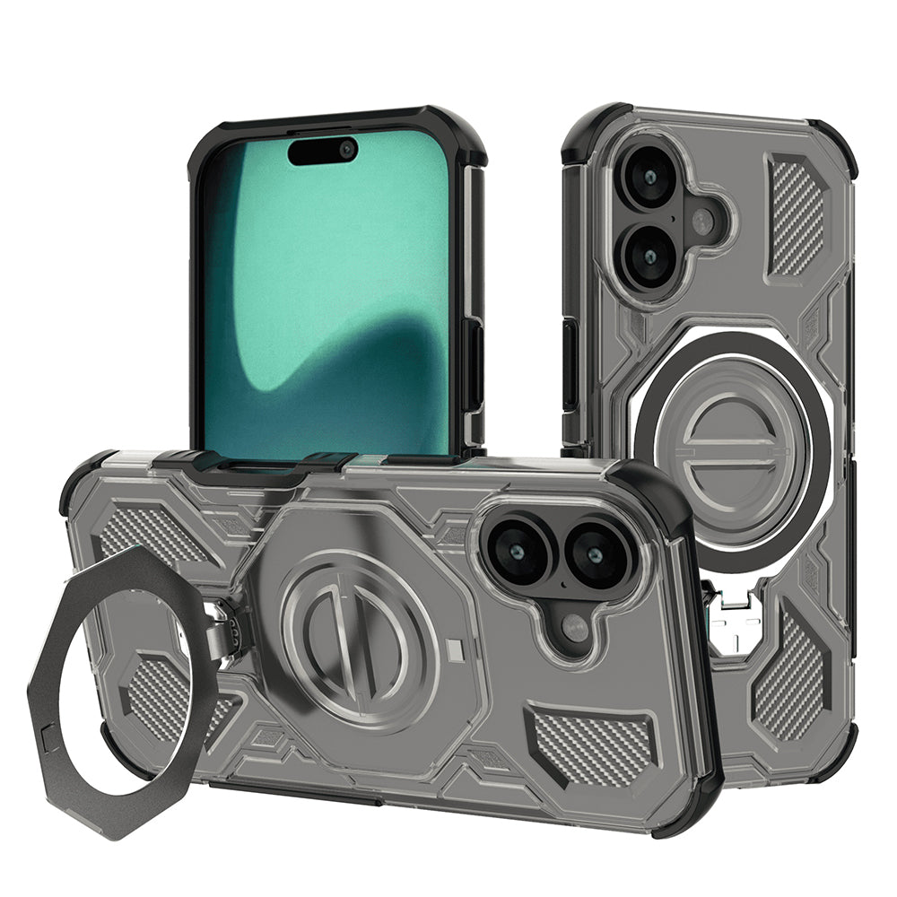 Husa de protectie Techsuit Carbon Shield PRO compatibil cu iPhone 16, Negru Fumuriu