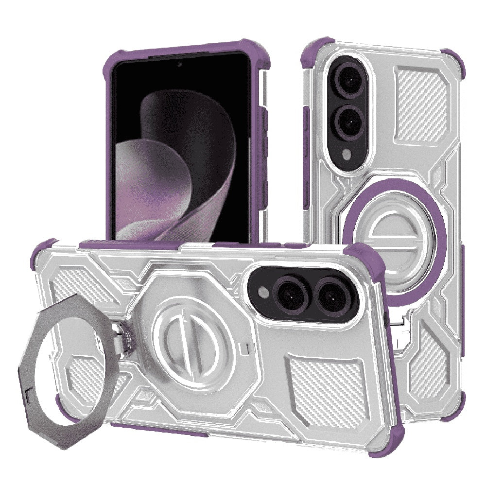 Husa de protectie Techsuit Carbon Shield PRO compatibil cu Samsung Galaxy S25 Edge, Mov Transparent