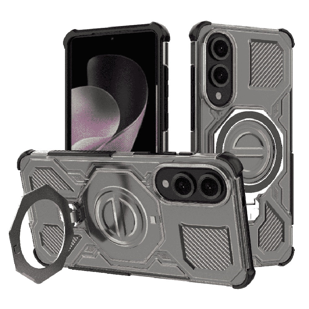 Husa de protectie Techsuit Carbon Shield PRO compatibil cu Samsung Galaxy S25 Edge, Negru Fumuriu