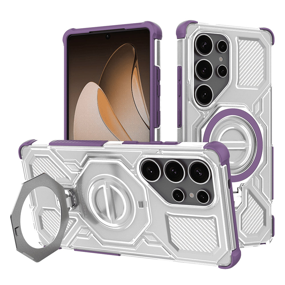 Husa de protectie Techsuit Carbon Shield PRO compatibil cu Samsung Galaxy S25 Ultra, Mov Transparent