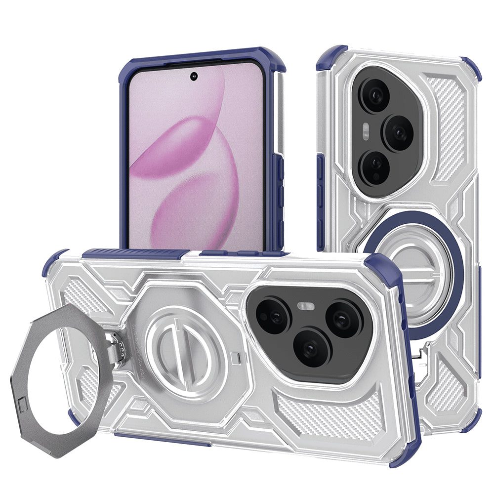 Husa de protectie Techsuit Carbon Shield PRO compatibil cu Honor 400 Pro, Albastru Transparent