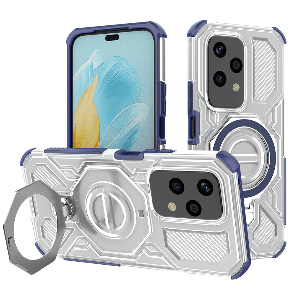 Husa de protectie Techsuit Carbon Shield PRO compatibil cu Honor 200 Lite, Albastru Transparent