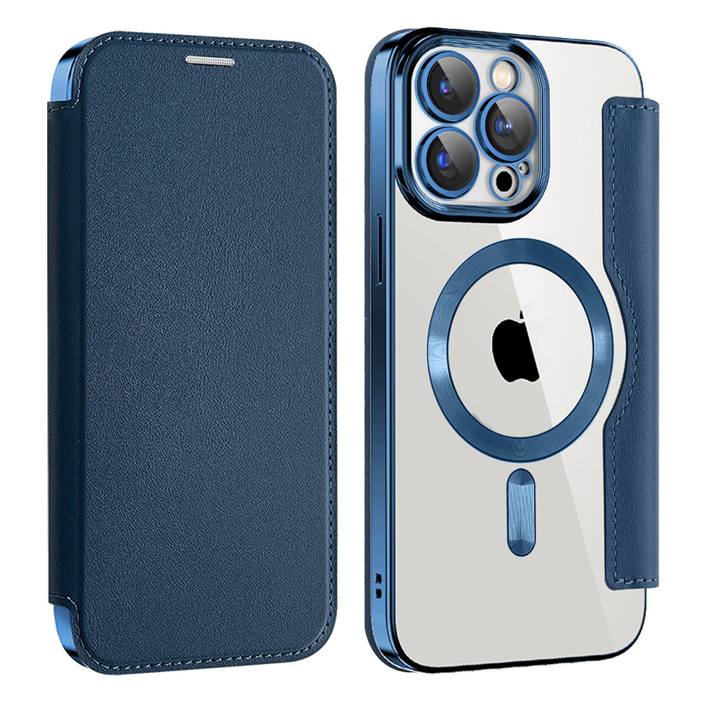 Husa de protectie Techsuit SmartMag Book compatibil cu iPhone 14 Pro Max, Albastru