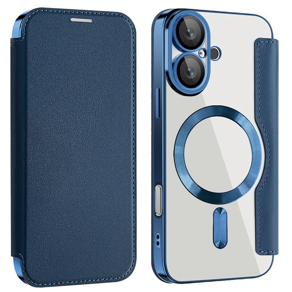 Husa de protectie Techsuit SmartMag Book compatibil cu iPhone 16 Plus, Albastru